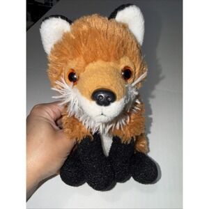 Adorable fox plush stuffed tor realistic sitting wildlife toy